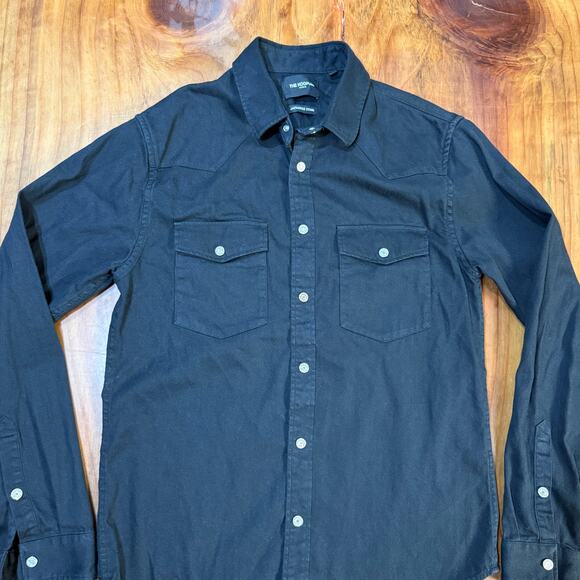 The Kooples Japanese Denim Western Shirt Mens S Snap Corduroy Cotton L/S I4-19 - Picture 2 of 6